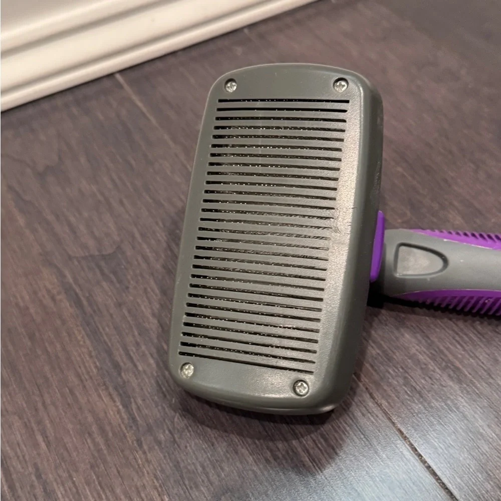 Hertzko Purple Dog Pet Wire Fine Grooming Brush Deshedder